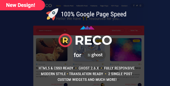 Reco - Recopilatory theme dla Ghost