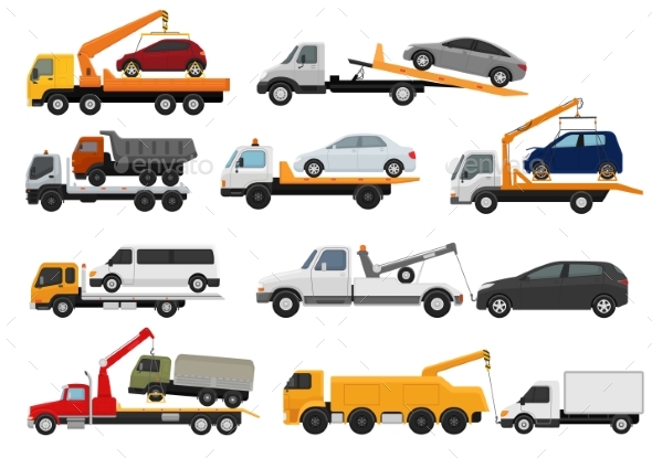 Tow Truck Vector Towing Car Trucking Vehicle