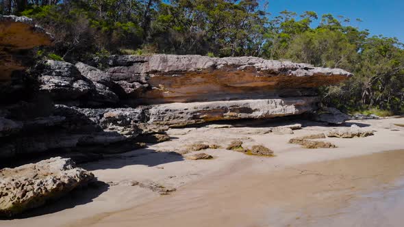 Jervis Bay in Australia Scenic Rocky Shore and Clear Ocean Water