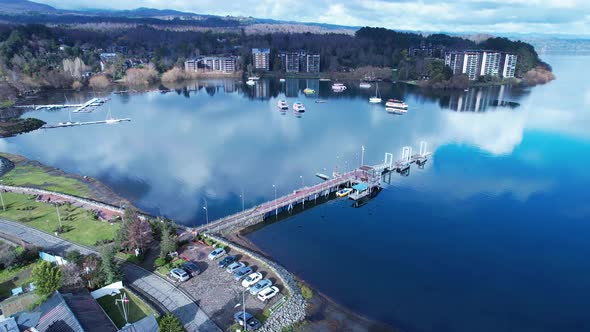 Chilean Patagonia. Famous countryside city of Pucon at South of Chile.