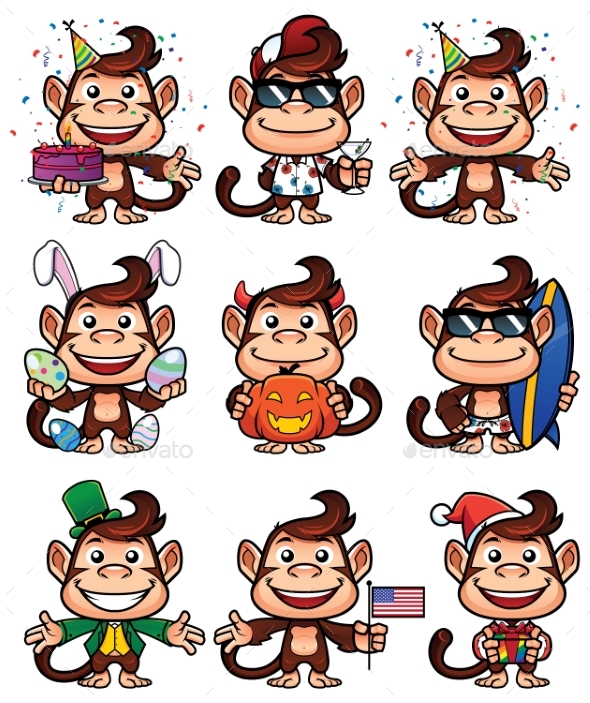 Monkey Holiday Set