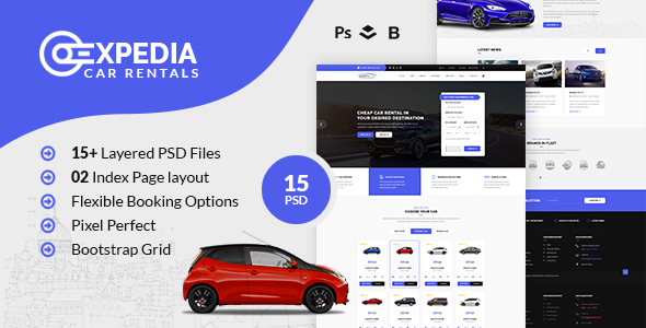 Xpedia- Car Rental PSD Template