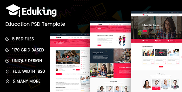 Eduking - Education PSD Template