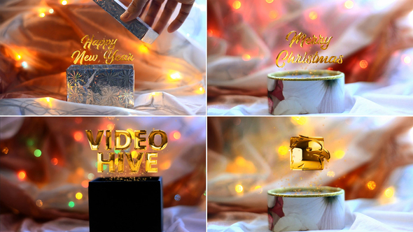 Magic Gift Box Golden Logo Reveal