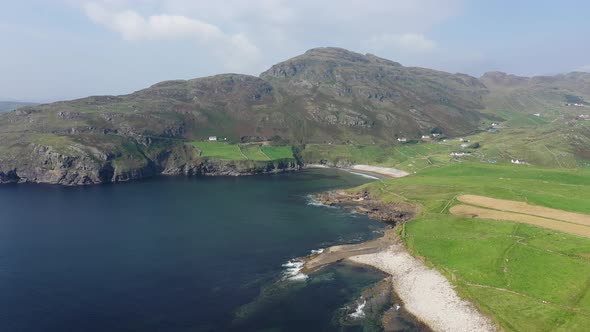 Aerial View of Muckross Head During the Summer A Small Peninsula West of Killybegs County Donegal