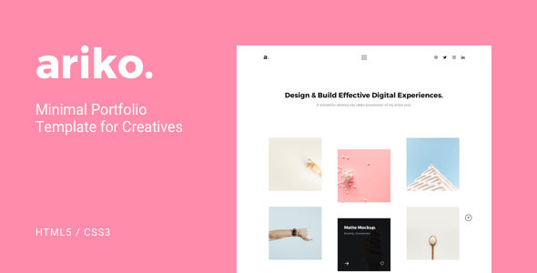 Ariko - Minimal Portfolio Template for Creatives