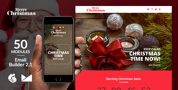MerryChristmas Email Template + Online Emailbuilder 2.1
