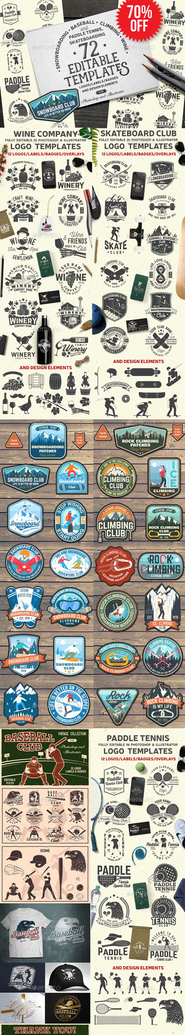 72 Badge Graphics in One Bundle Part.3