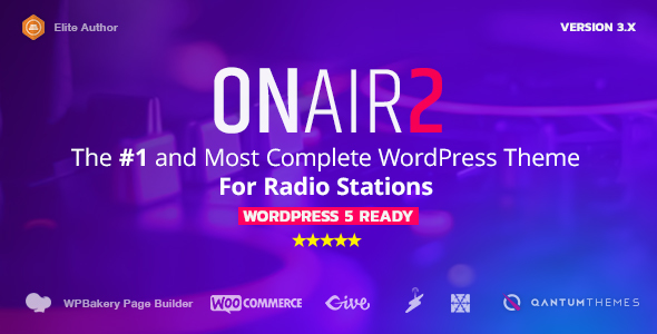 Onair2: Radio Station WordPress Theme With Non-Stop Music Player