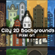 2D Game City Backgrounds Pixel Art - GraphicRiver Item for Sale