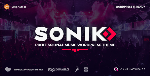SONIK: Responsywny motyw Wordpress dla zespołów muzycznych, DJ-ów, stacji radiowych, piosenkarzy, klubów i etykiet.