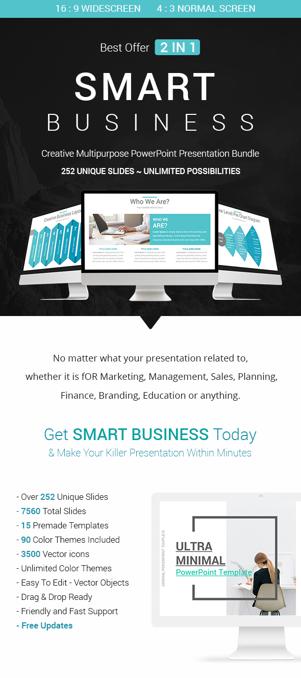 Smart Business - 2 In 1 PowerPoint Templates Bundle