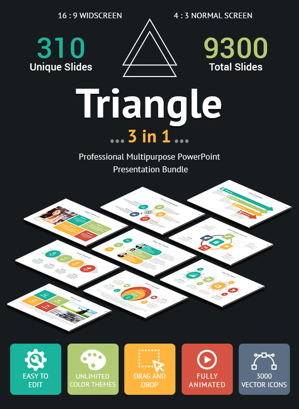 3 in 1 Triangle - Multipurpose PowerPoint Presentation Bundle