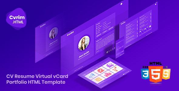 Cvrim - CV Resume Virtual vCard Portfolio HTML5 Template