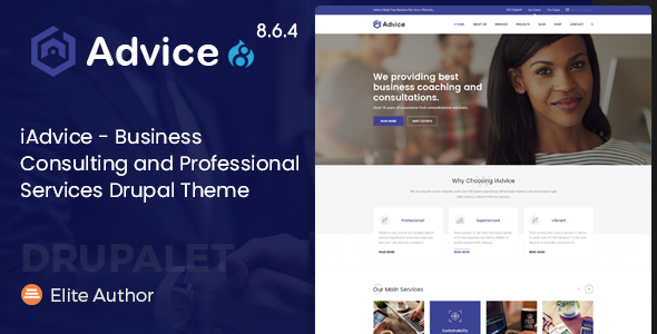 iAdvice - Doradztwo biznesowe i profesjonalne usługi Motyw Drupal 8.7