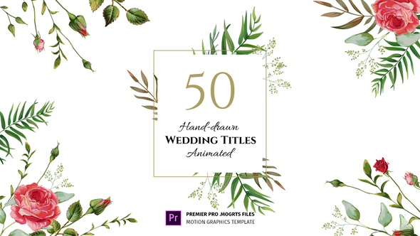 Floral Wedding Titles - Essential Graphics | Mogrt