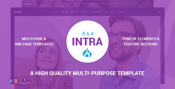 Intra - One Page Multi And Purpose Drupal 8.7 Theme