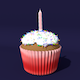 Cupcake with Candle - 3DOcean Item for Sale