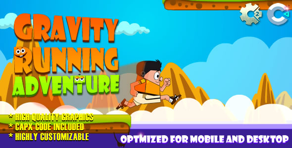 Gravity Running - Adventure (C2,C3,HTML5) Game.