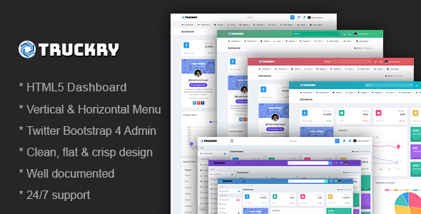 Truckry - Responsive Bootstrap 4 Admin Dashboard