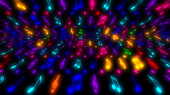 Music Notes Colorful Glowing