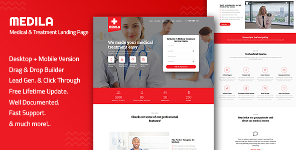 Medila - Medical Treatment & Health Care Landing Page Template