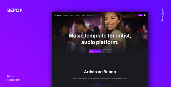 Bepop - Non-stop Music Template