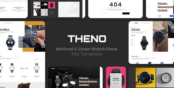 THENO –  Minimal & Clean Watch Store  PSD Template
