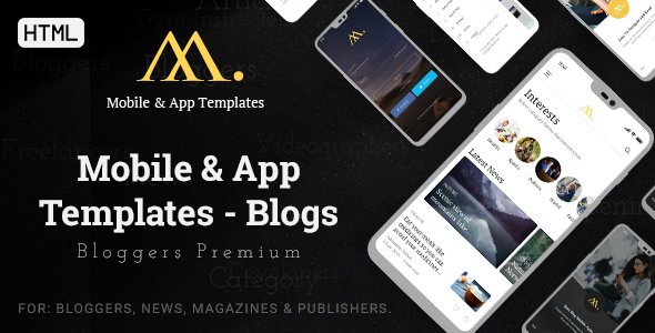 Mobile & App Templates - Blogs in HTML