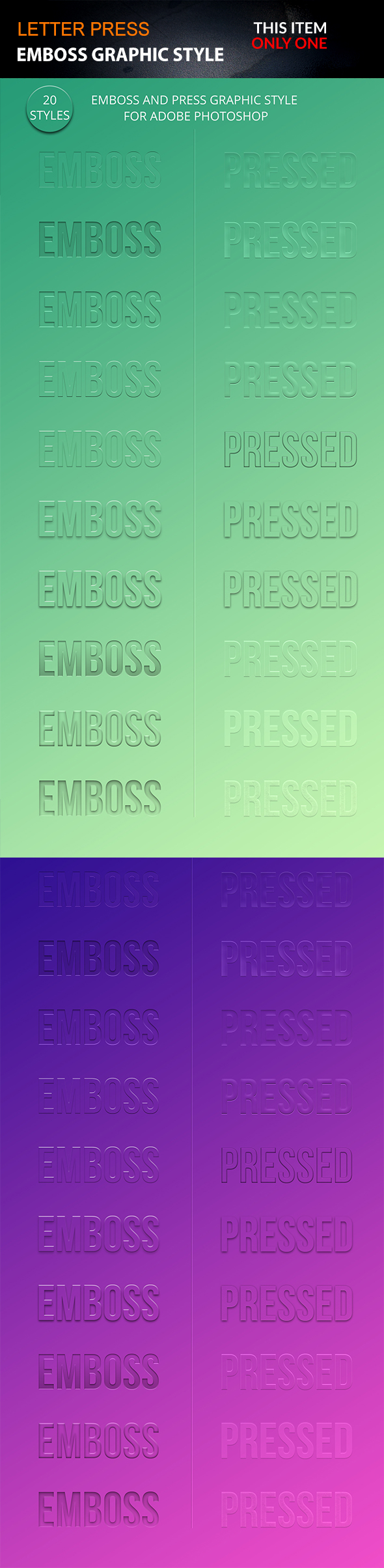 Emboss - Letterpress Photoshop Styles