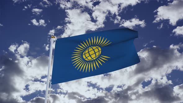 Commonwealth Of Nations Flag With Sky 4k