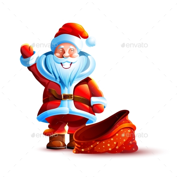 Illustration Isolated Character Santa