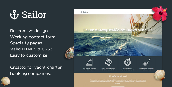 Sailor - Yacht Charter Booking Szablon HTML