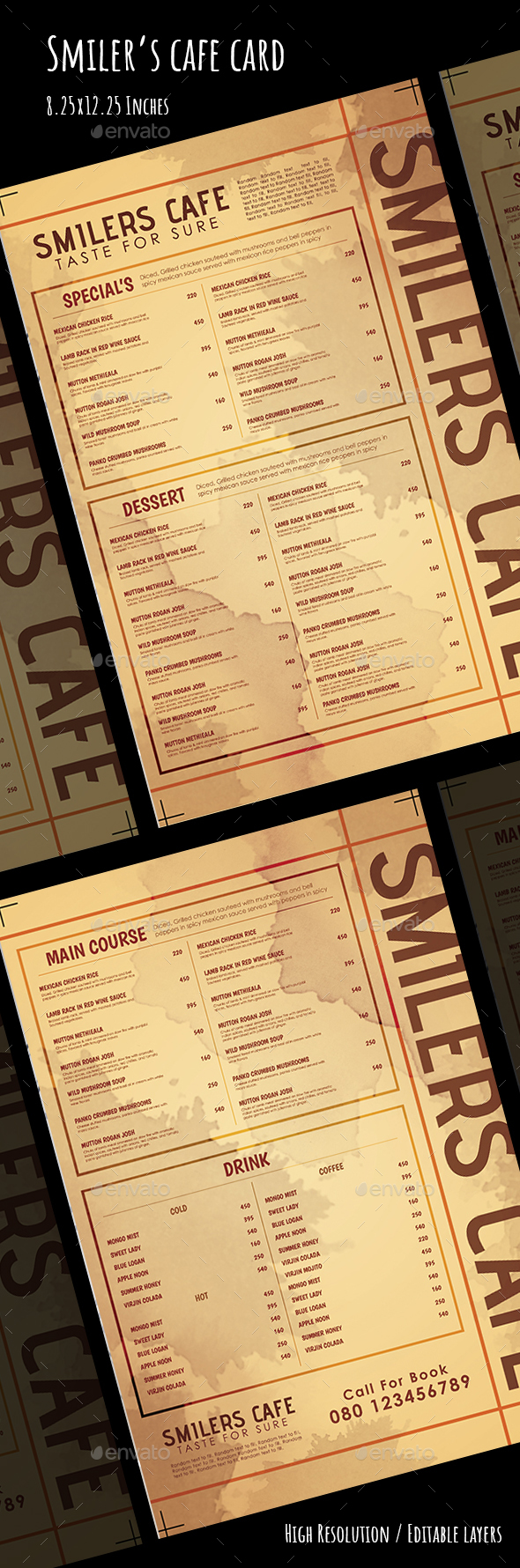 Menu Card Graphics Designs Templates From Graphicriver