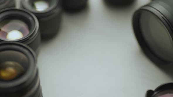 Close up video footage of camera and lenses_16