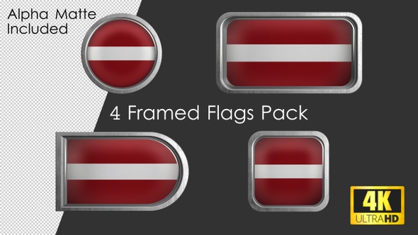 Framed Latvia Flag Pack