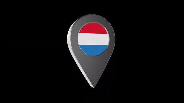 3d Animation Map Navigation Pointer With Flag Of Heilbronn (Germany) With Alpha Channel - 2K