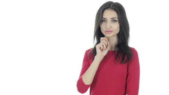Silent, Young Woman Showing Gesture of Silence