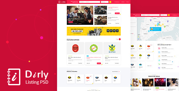 Dirly | Directory Listing PSD Template