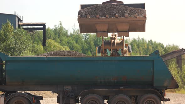 Heavy Machinery Works at Industrial Quarry