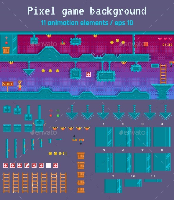 Pixel UI Game Assets from GraphicRiver