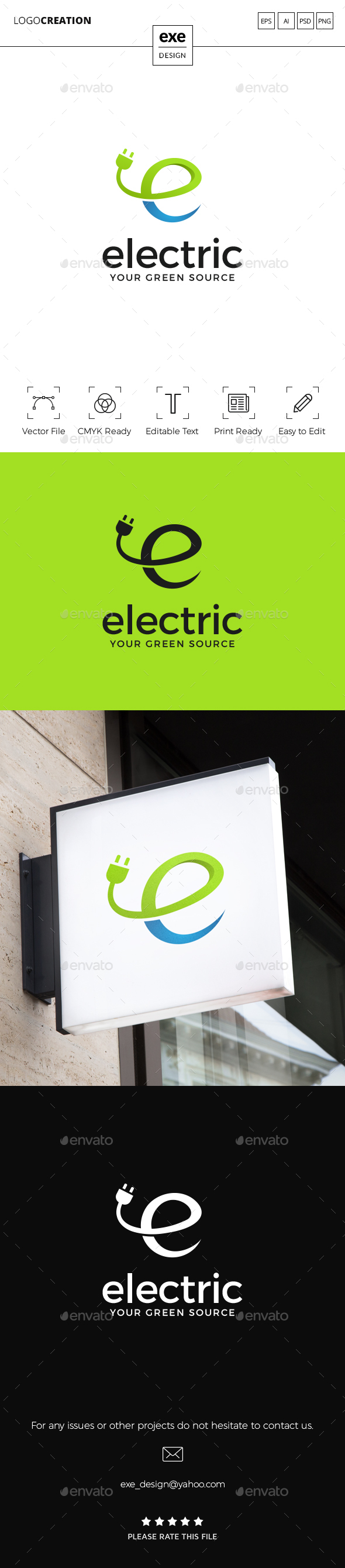 Electricity Letter E Logo