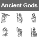 Ancient Gods Outlines Vector Icons - GraphicRiver Item for Sale