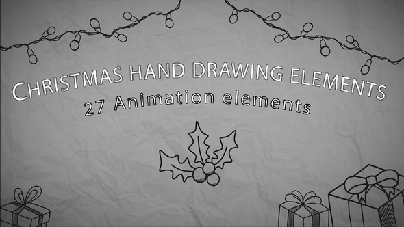 Christmas Hand Drawing Elements