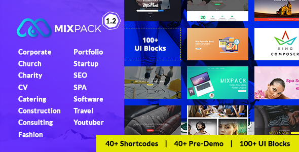 MixPack - Multipurpose WordPress Theme - Consultancy, Travel, Food, Software...With Page Builder