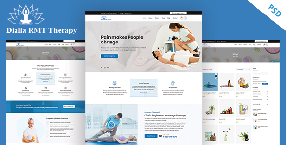 Dialia - Registered Massage Therapy PSD Template