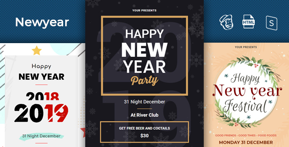 Newyear - Responsive Email + StampReady Builder