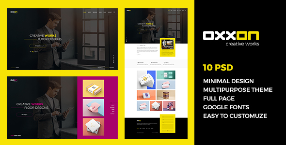 Oxxon – Minimal Agency & Mutipurpose PSD Template – 0 Sold!