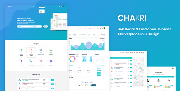 Chakri - Job Board & Freelance Services Marketplace PSD Design