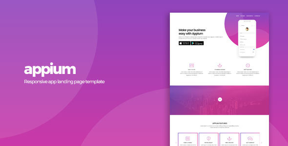 Appium | App Landing Page Template